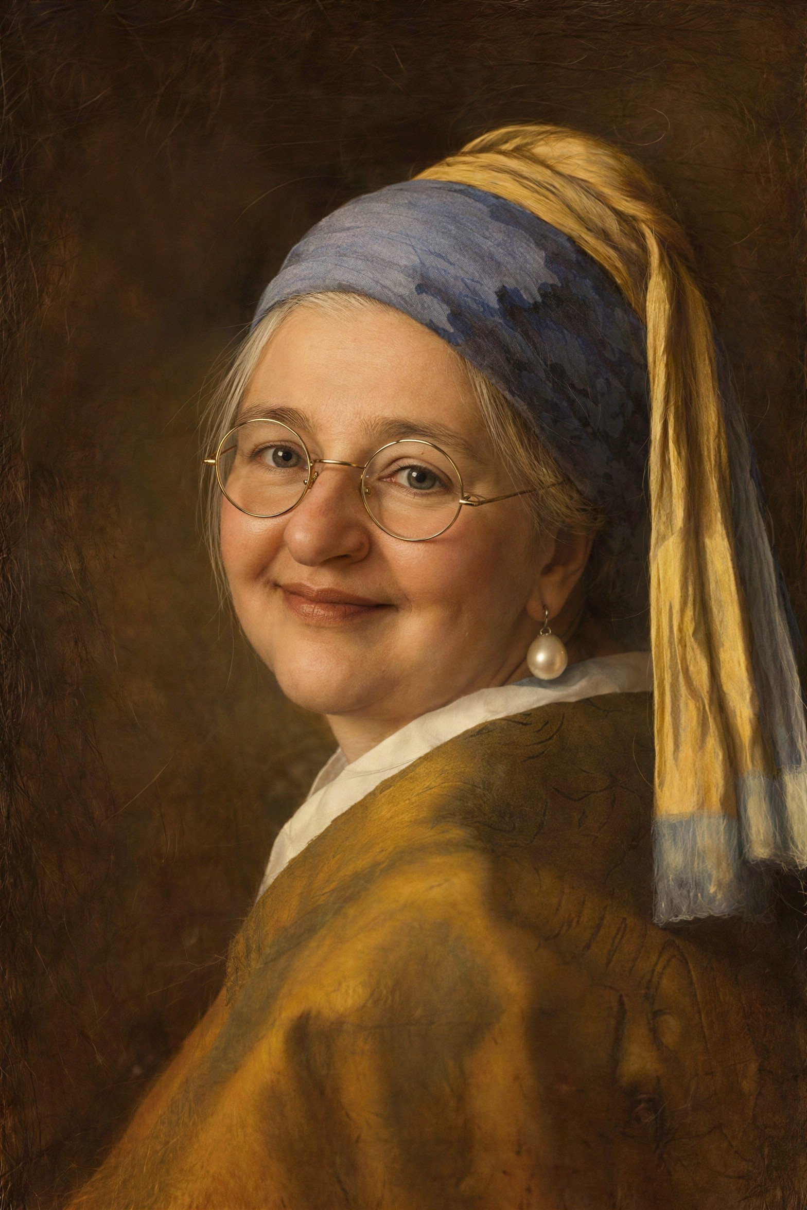 Digital Painting of an Older Woman in Elegant Attire