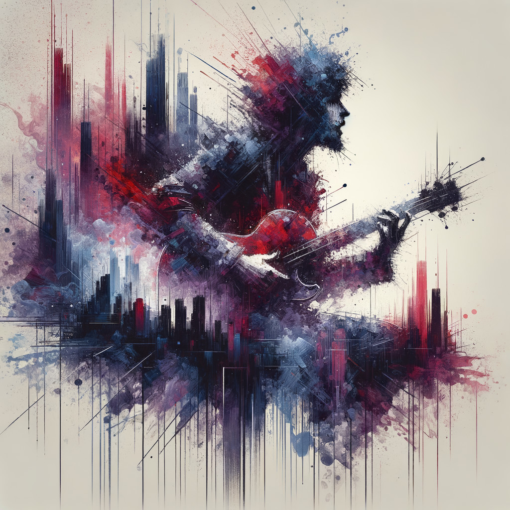 Abstract Representation of a Guitarist in Motion