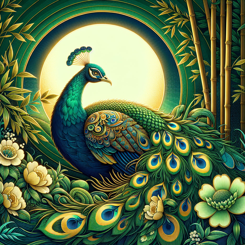 Vibrant Peacock with Intricate Plumage in Nature