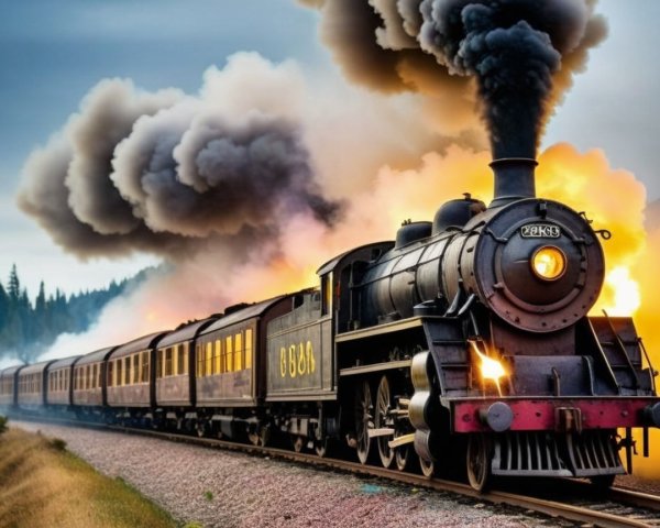 Vintage steam locomotive on a scenic railway journey