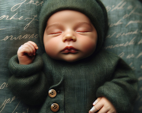 Lifelike Sleeping Baby Doll in Cozy Green Outfit