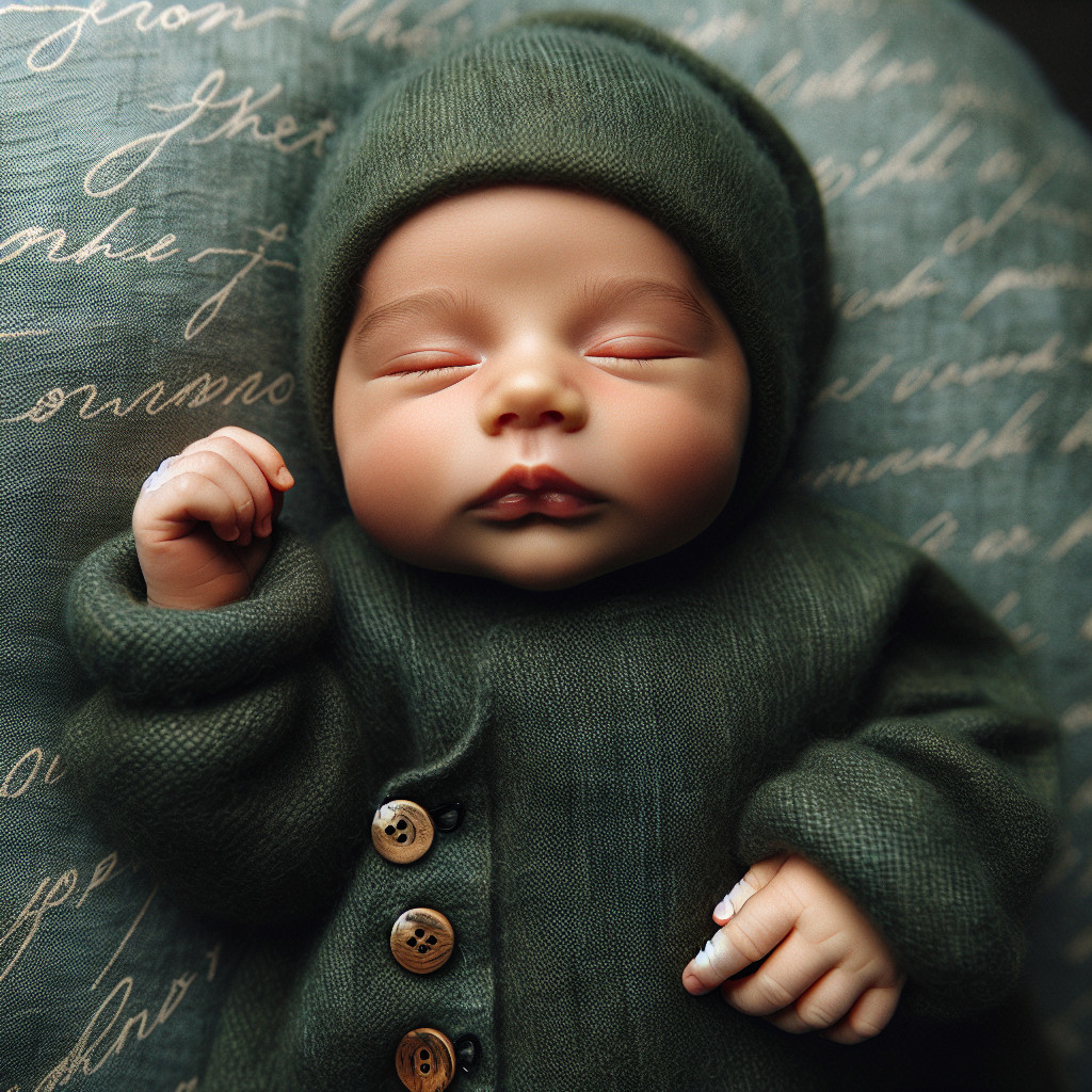 Lifelike Sleeping Baby Doll in Cozy Green Outfit
