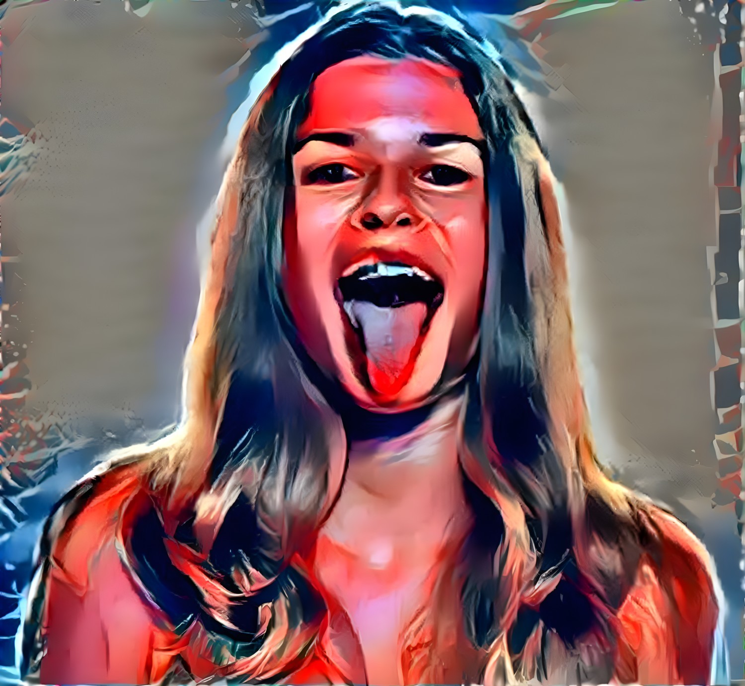 Joyful portrait of a young woman with vibrant colors