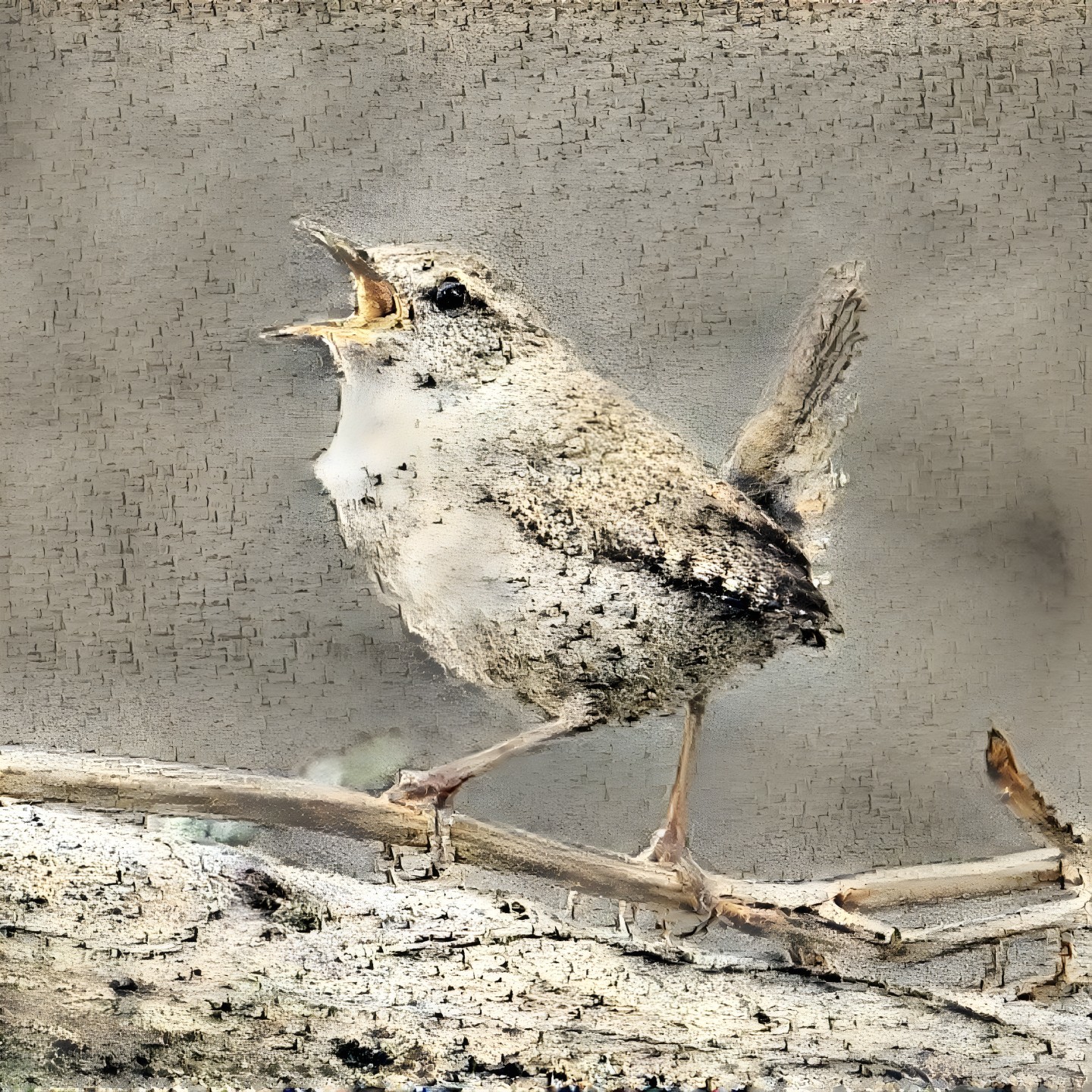 Speckled Brown Bird Perched on a Branch