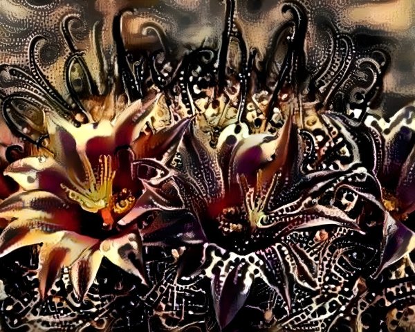 Abstract Floral Arrangement with Intricate Patterns