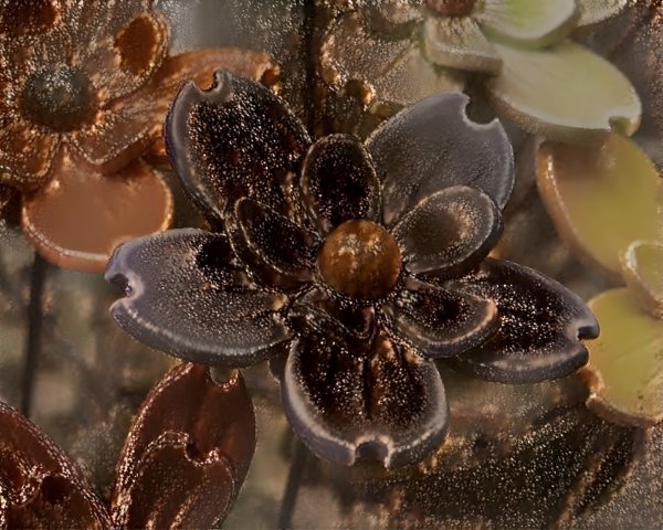 Close-Up of Intricate Metallic Flower Arrangement