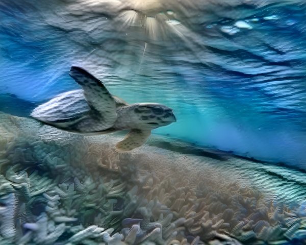 Underwater Scene with Sea Turtle and Coral Reef