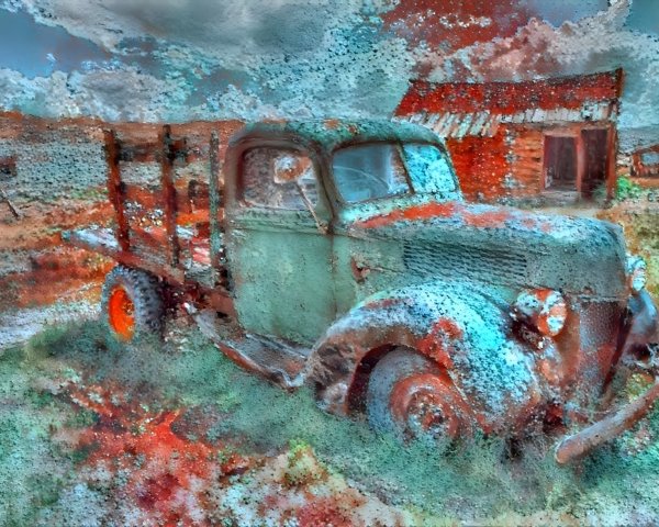 Abandoned Vintage Truck in Deserted Landscape