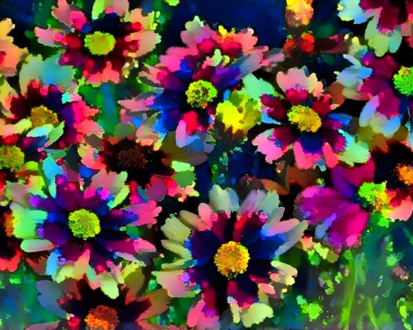 Colorful Flower Arrangement with Lush Green Background