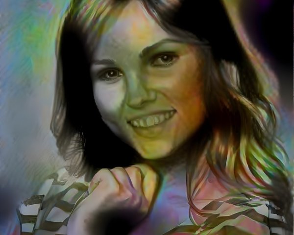 Vibrant Portrait of a Young Girl with Abstract Background