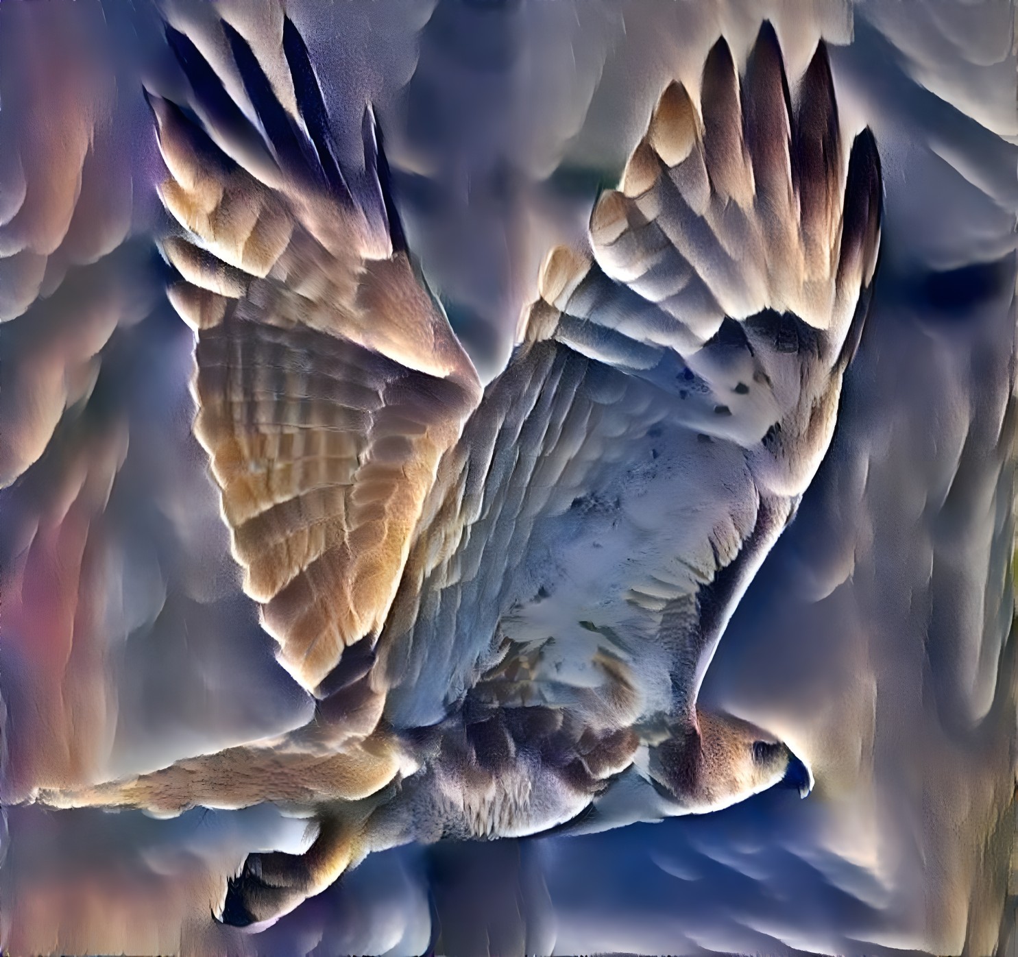 Majestic Bird of Prey Soaring in Clear Sky