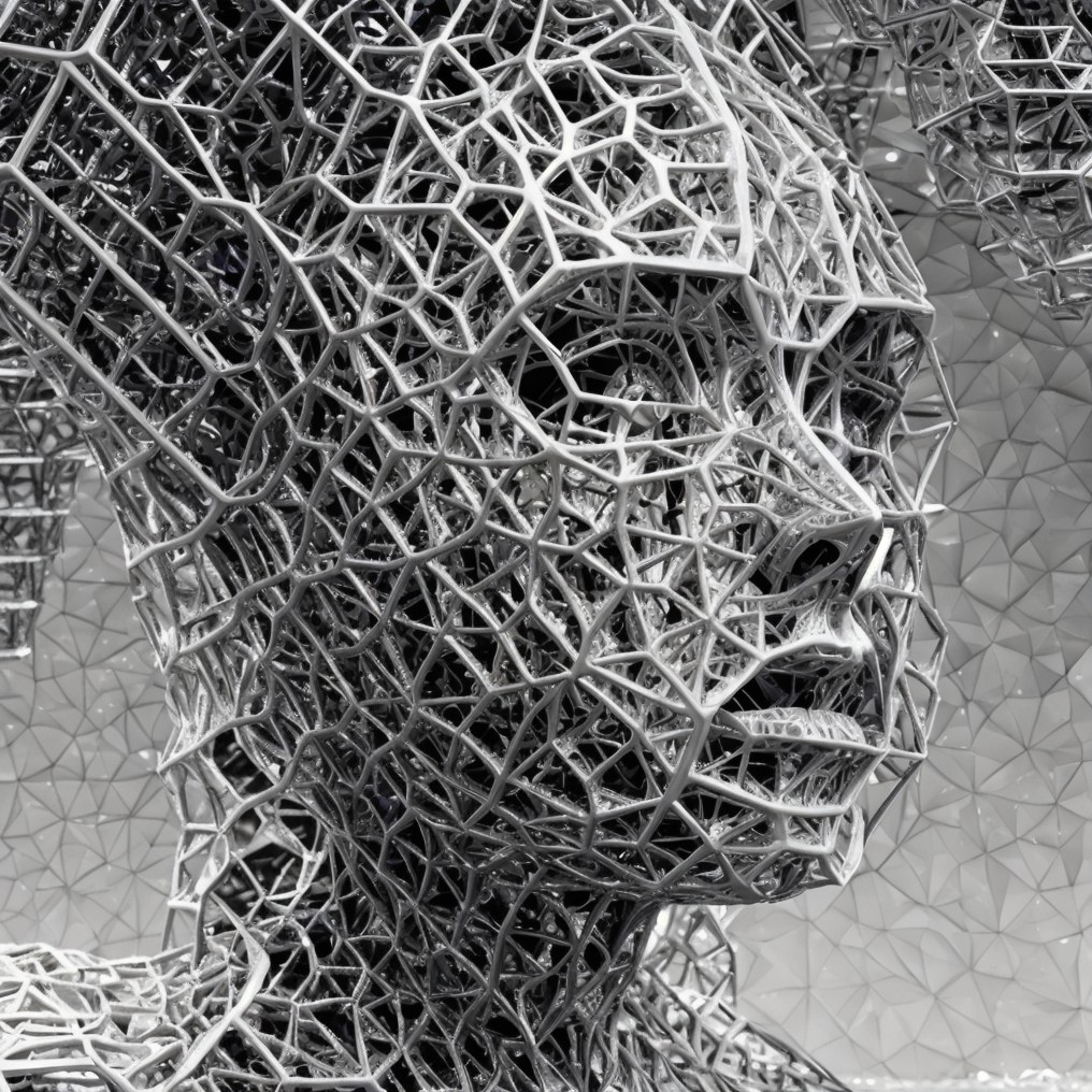 3D Metallic Bust of Human Anatomy in Lattice Design