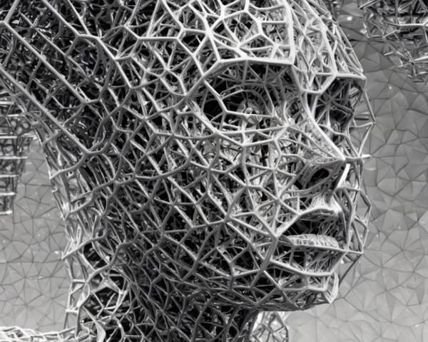 3D Metallic Bust of Human Anatomy in Lattice Design