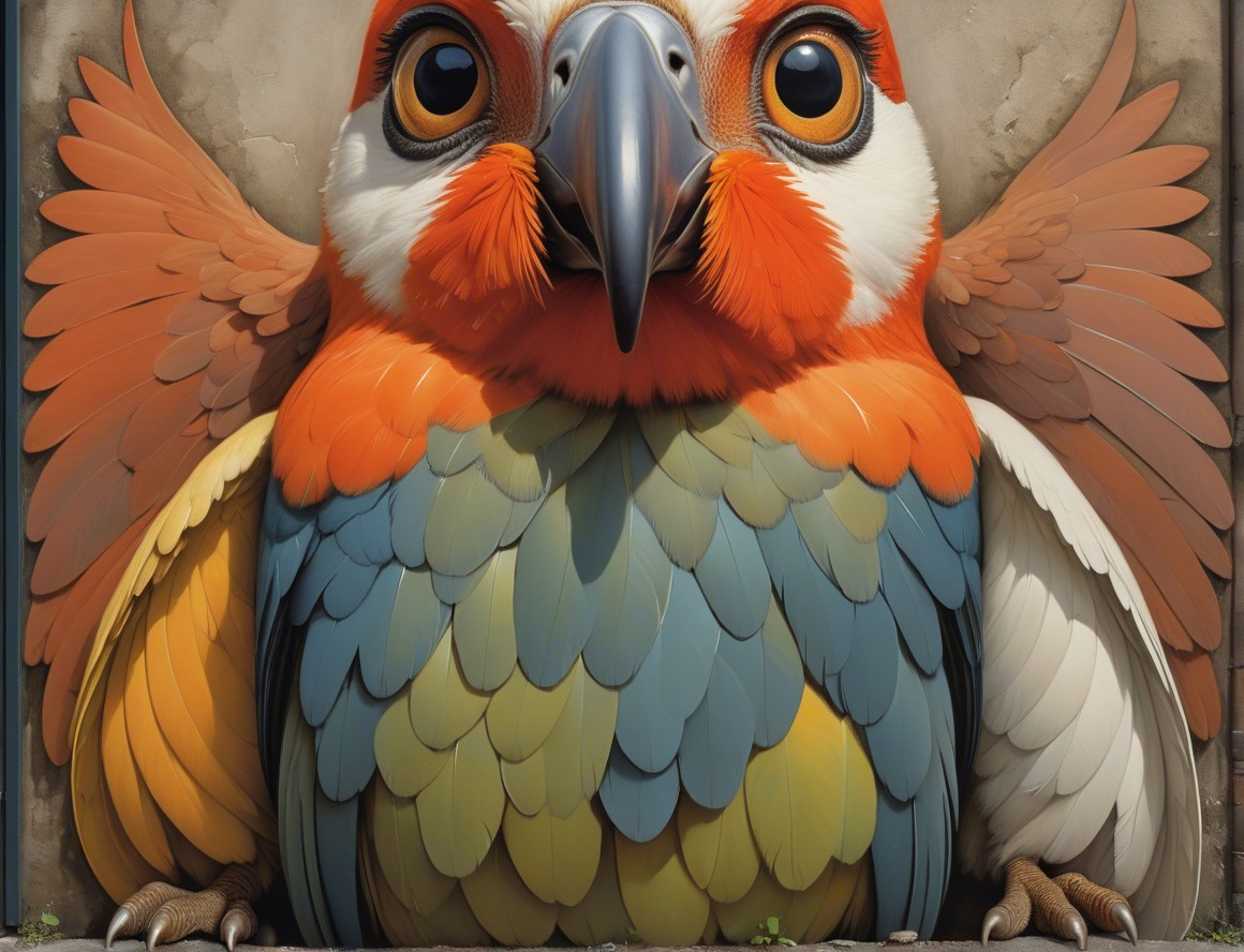 Vividly Colored Bird with Striking Plumage Details