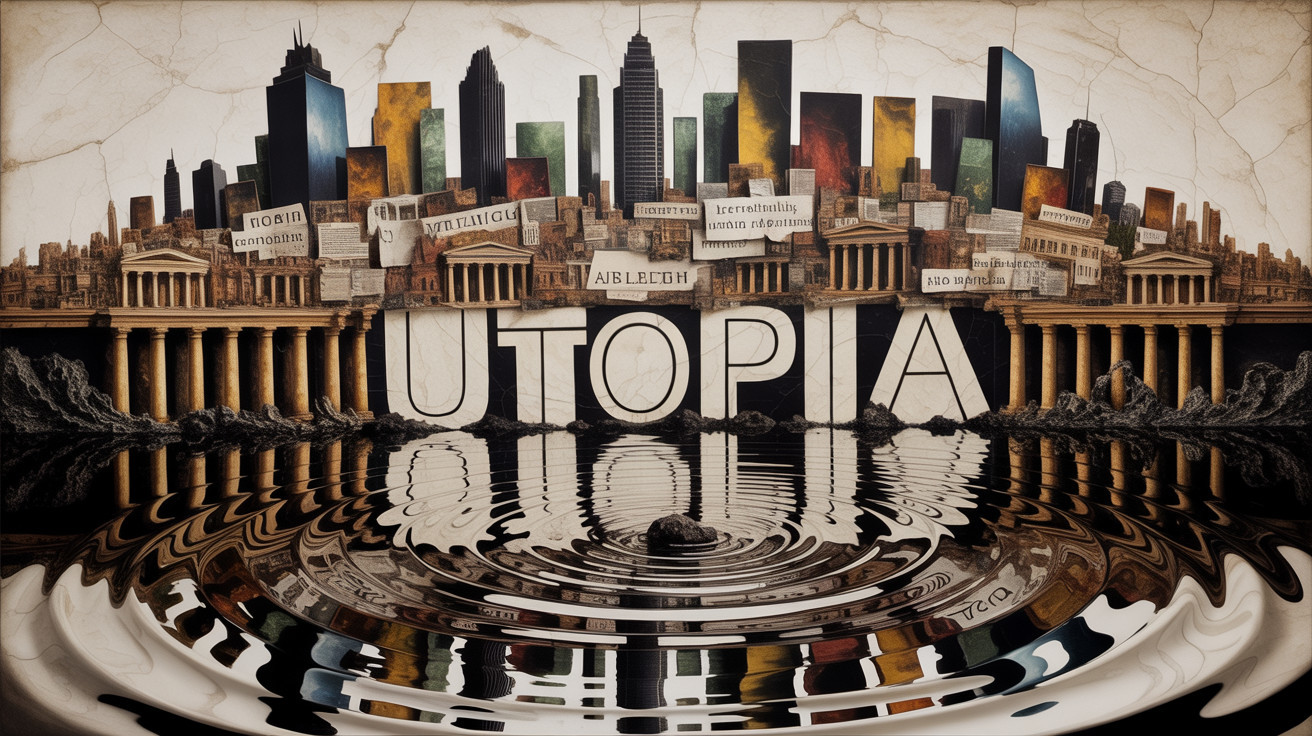 Surreal Cityscape Blending Classical and Modern Architecture