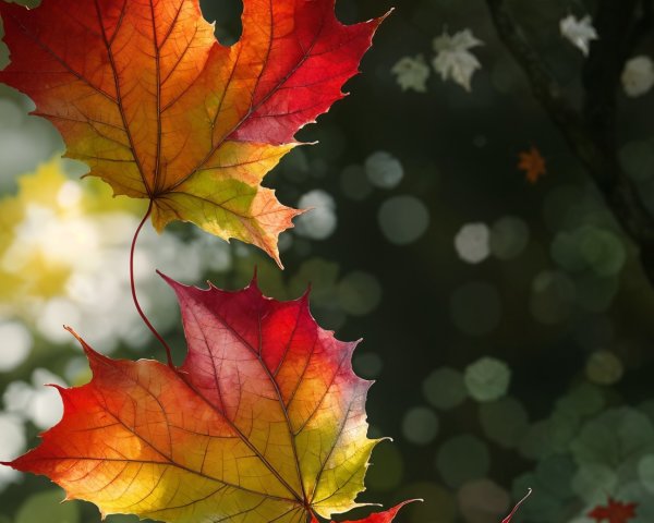Vibrant Autumn Leaves in Red, Orange, and Yellow
