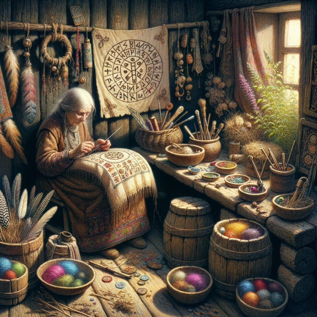 Artisan Workshop with Vibrant Colors and Textures