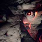 Portrait of a figure with dreadlocks and intricate patterns