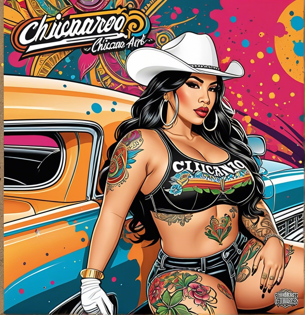 Vibrant Artwork of Confident Woman in Cowgirl Hat