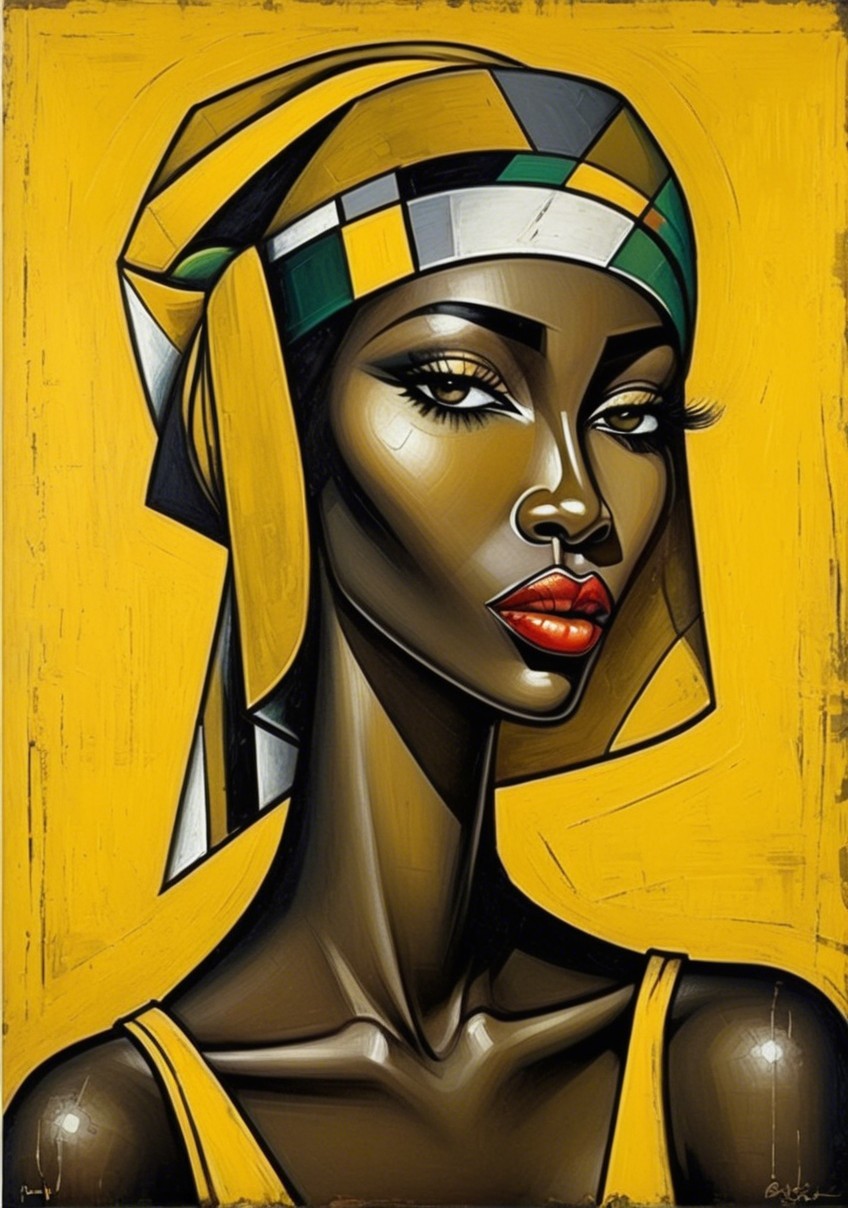 Portrait of a Woman with Bold Expression and Colors