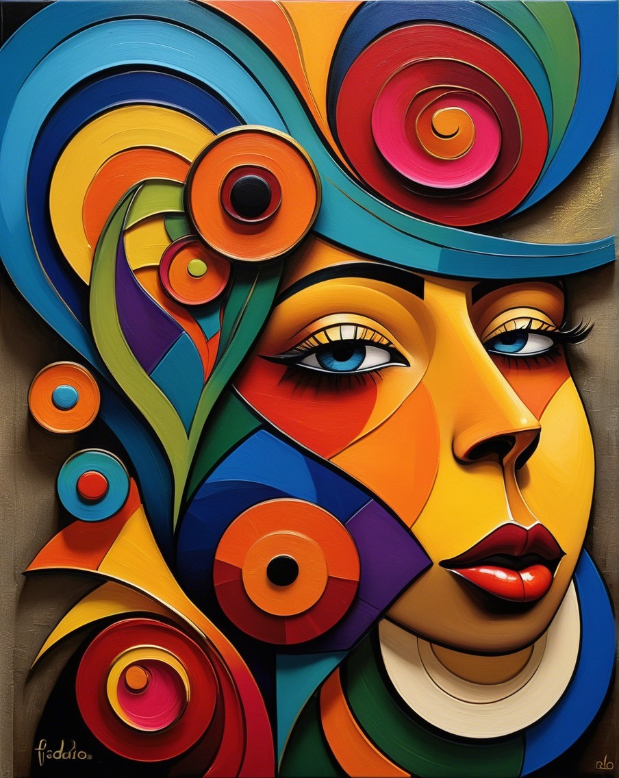 Vibrant Abstract Portrait of a Woman with Bold Colors