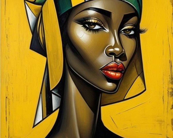 Portrait of a Woman with Bold Expression and Colors