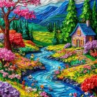 Surreal Portrait of a Woman with Floral Patterns
