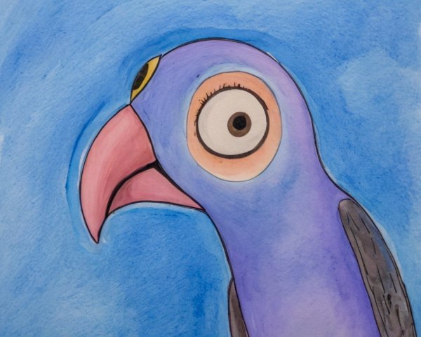 Whimsical Bird Illustration with Vibrant Colors