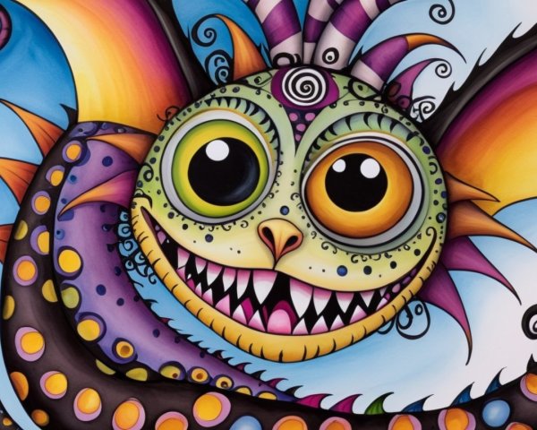 Whimsical Colorful Creature with Expressive Features
