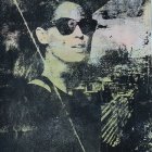 Stylized Figures in Cosmic Backdrop with Vibrant Colors