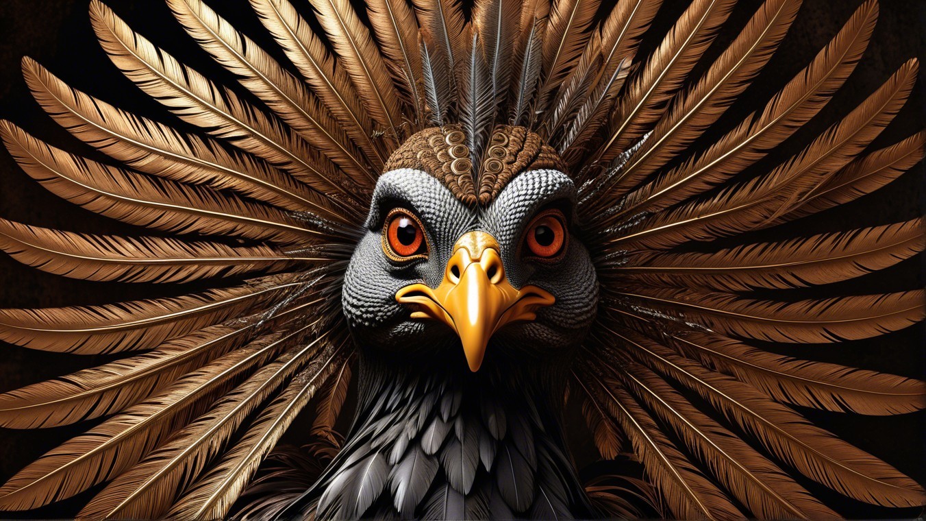 Majestic bird with detailed head and striking feathers