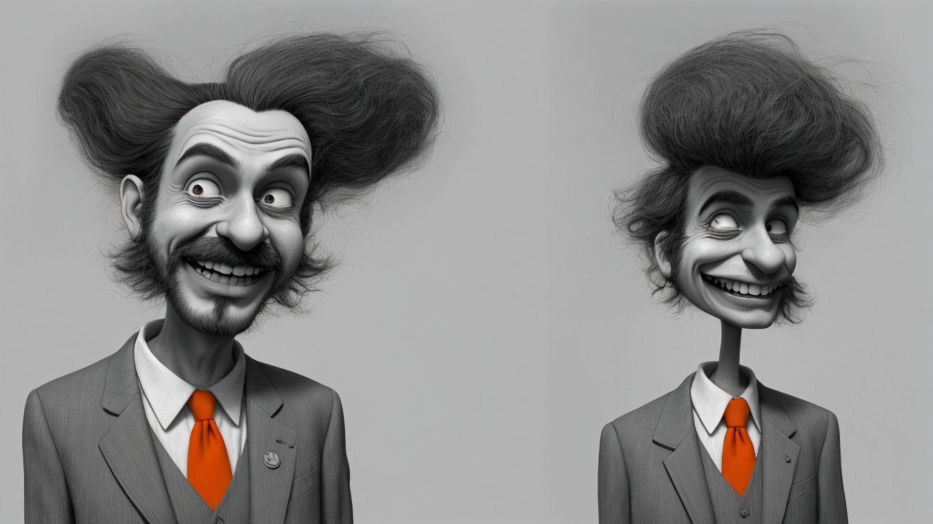 Surreal Character with Exaggerated Features and Suit