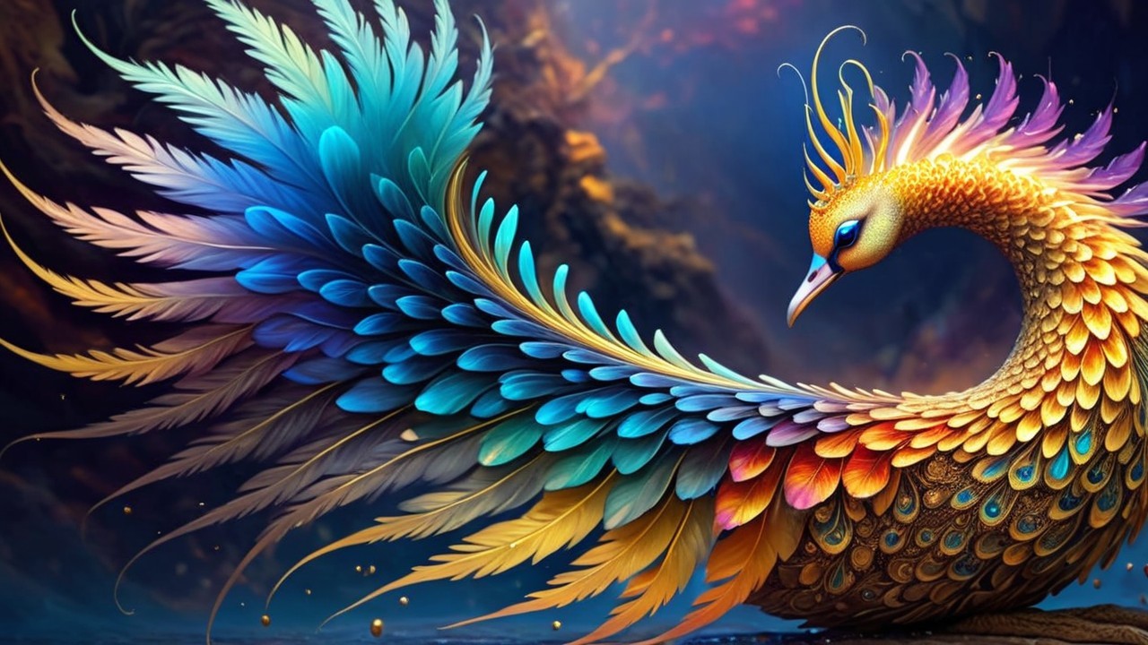 Vibrant Artistic Depiction of a Colorful Peacock