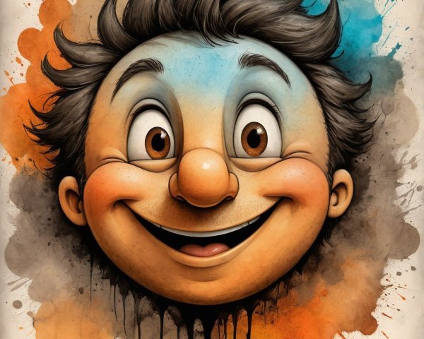 Whimsical Cartoon Character with Vibrant Colors