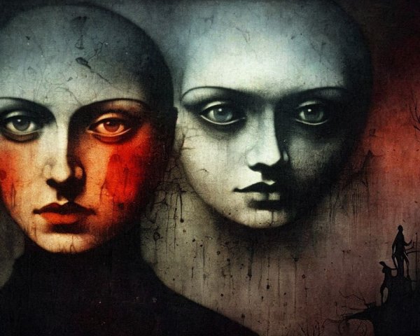 Stylized Faces Representing Duality and Emotion