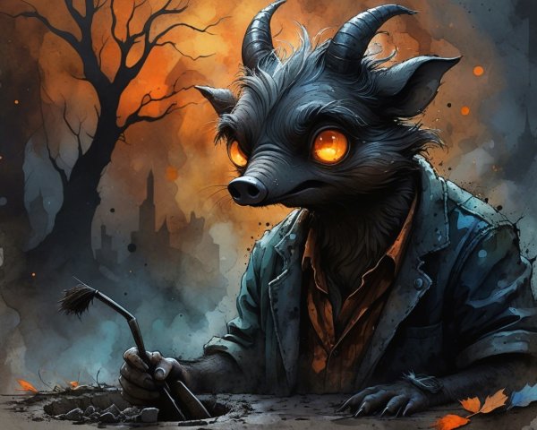 Mysterious Creature in Shadowy Atmospheric Setting