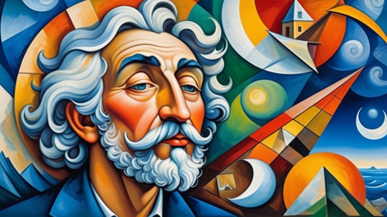 Abstract Portrait of a Man with Colorful Elements