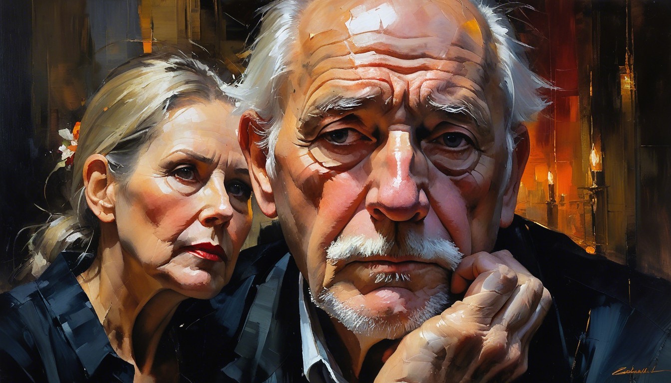Expressive Portraits of an Older Man and Woman
