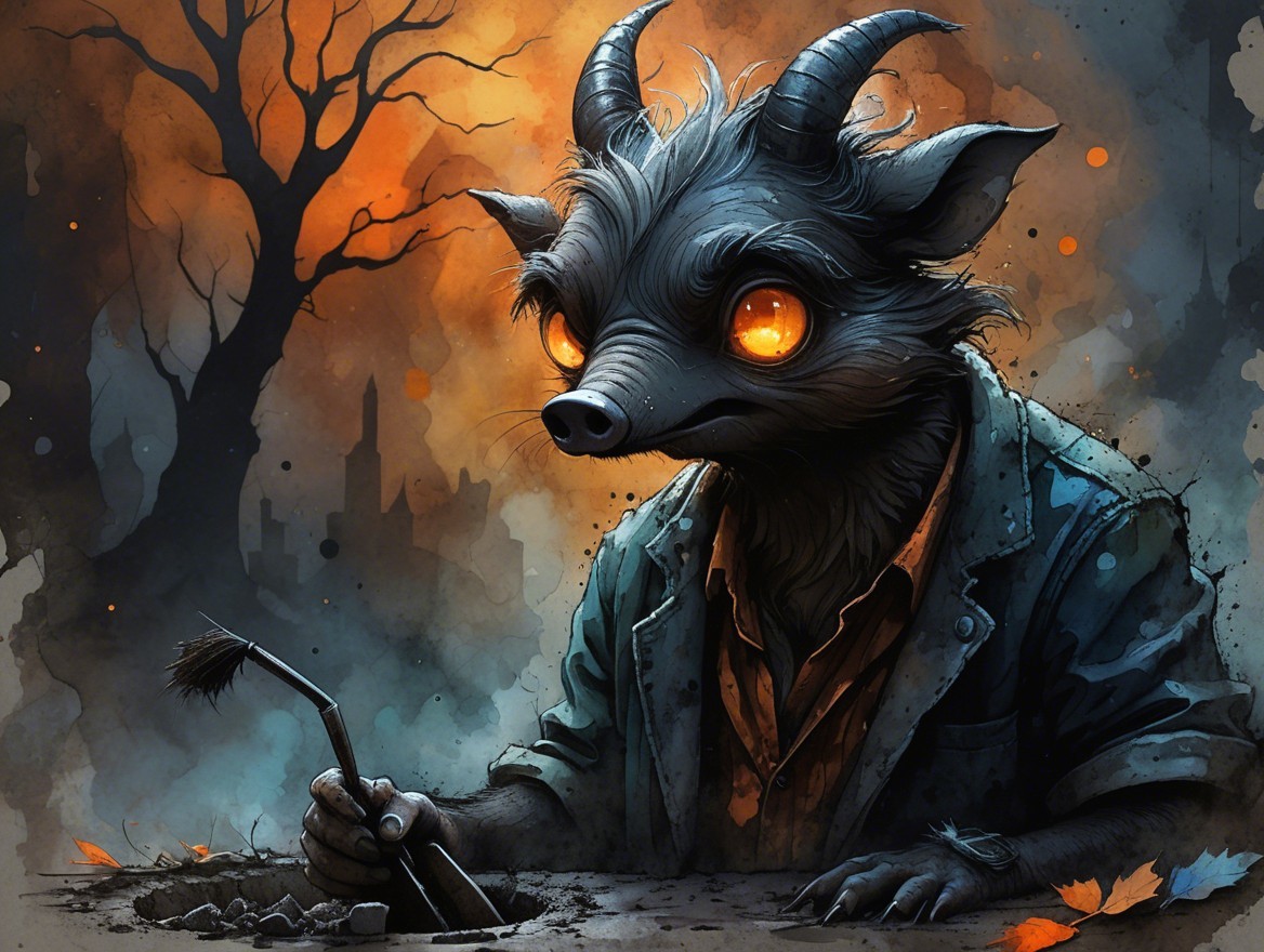 Mysterious Creature in Shadowy Atmospheric Setting