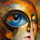 Stylized Portrait of a Woman with Expressive Eyes