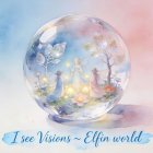 Watercolor Painting of a Fantasy Landscape in a Crystal Ball