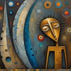 Abstract Figures in Vibrant Colors with Geometric Patterns