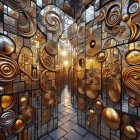 Impressionist Painting of a Mansion at Sunset