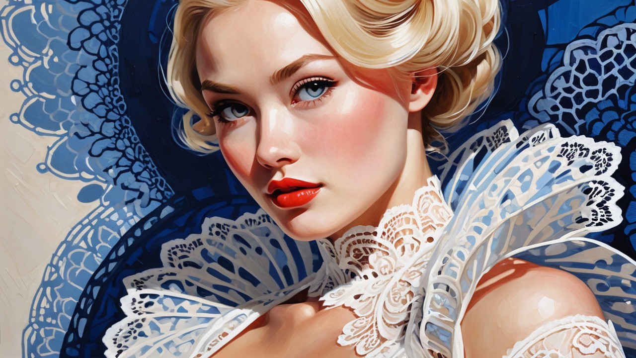 Portrait of a Young Woman with Lace Collar and Curls