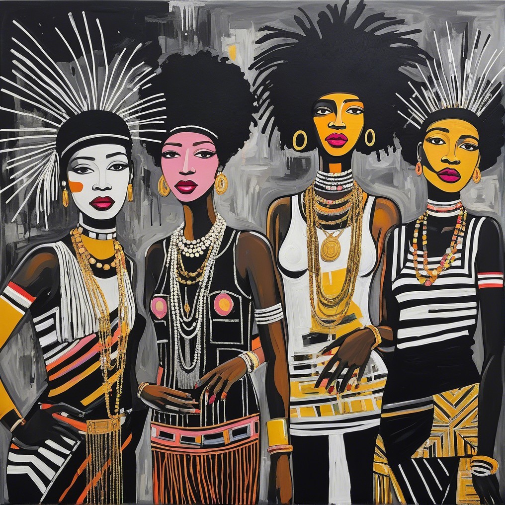 Stylish Women with Bold Makeup and Vibrant Fashion