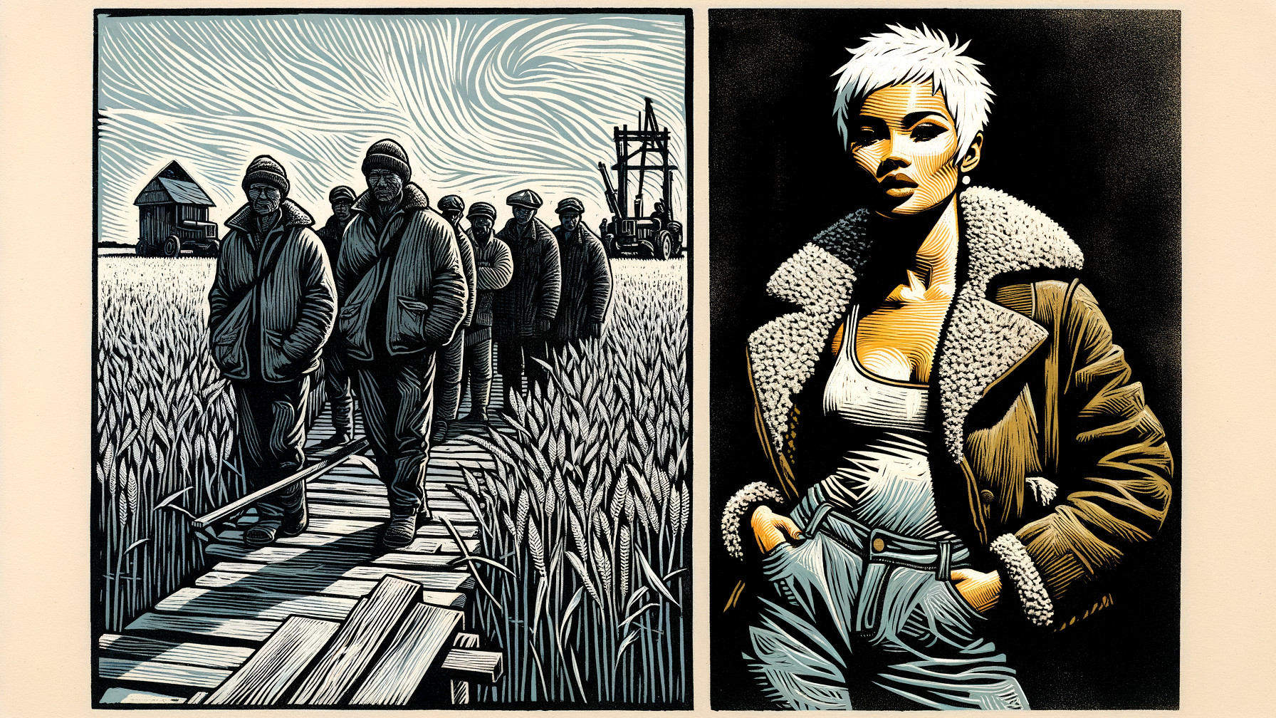 Split Composition of Laborers and Modern Figure