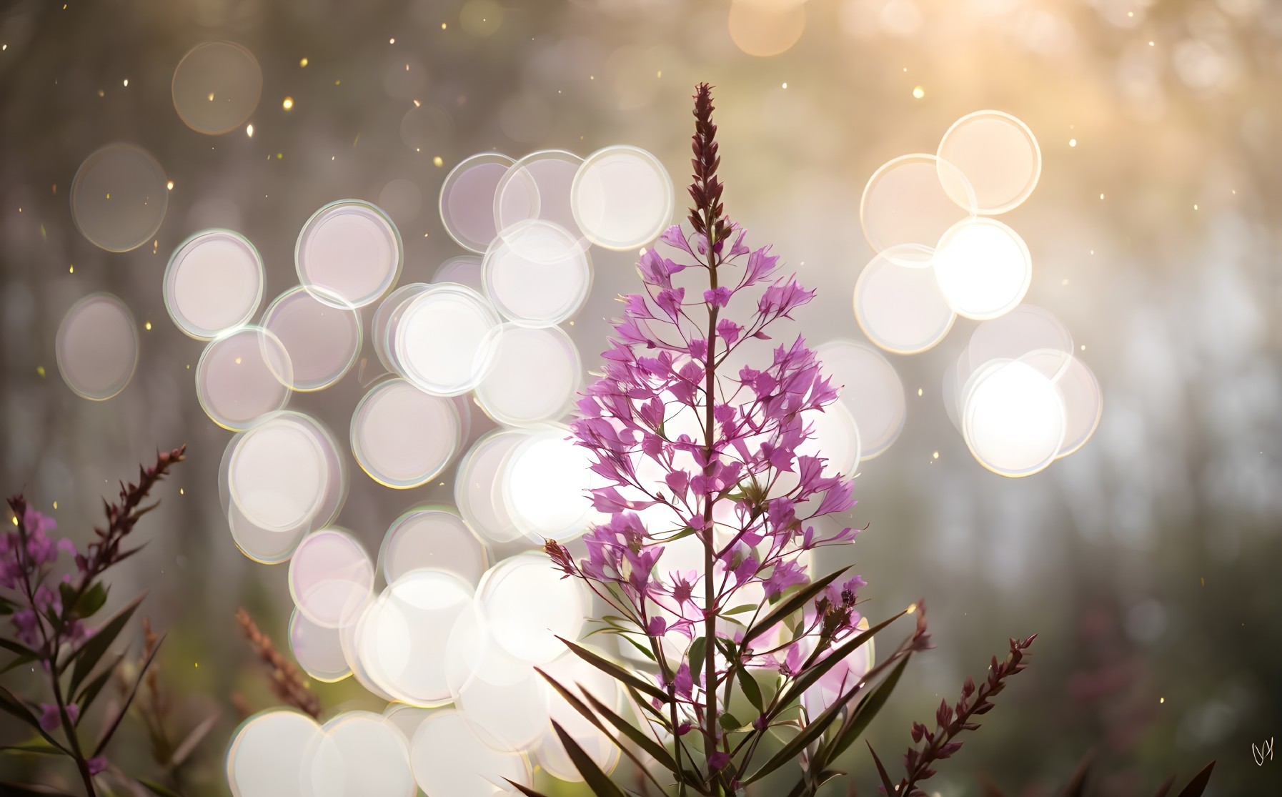 Purple Flower in Soft Focus with Natural Bokeh Effects