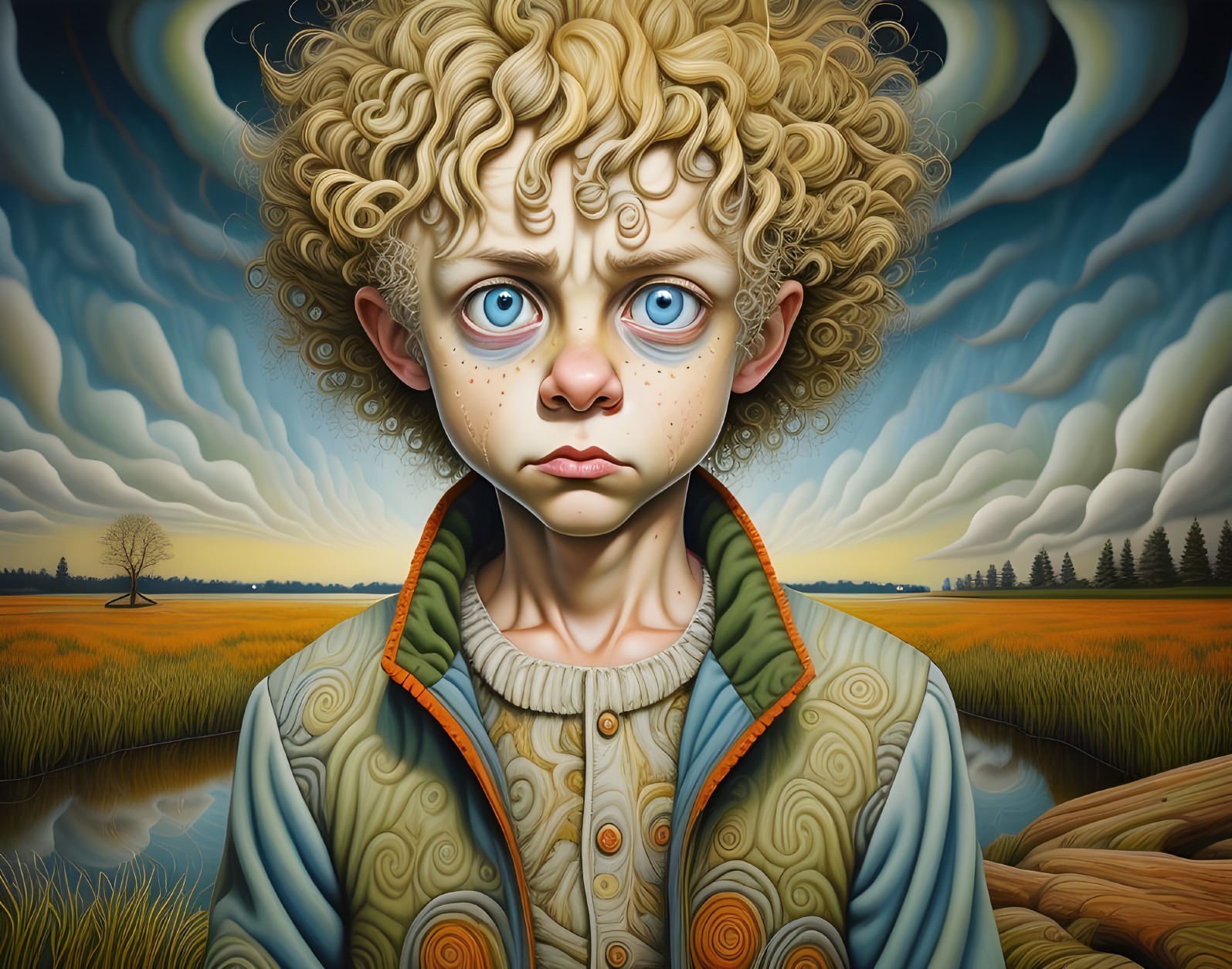 Surreal Vision: Boy in Blue Skies