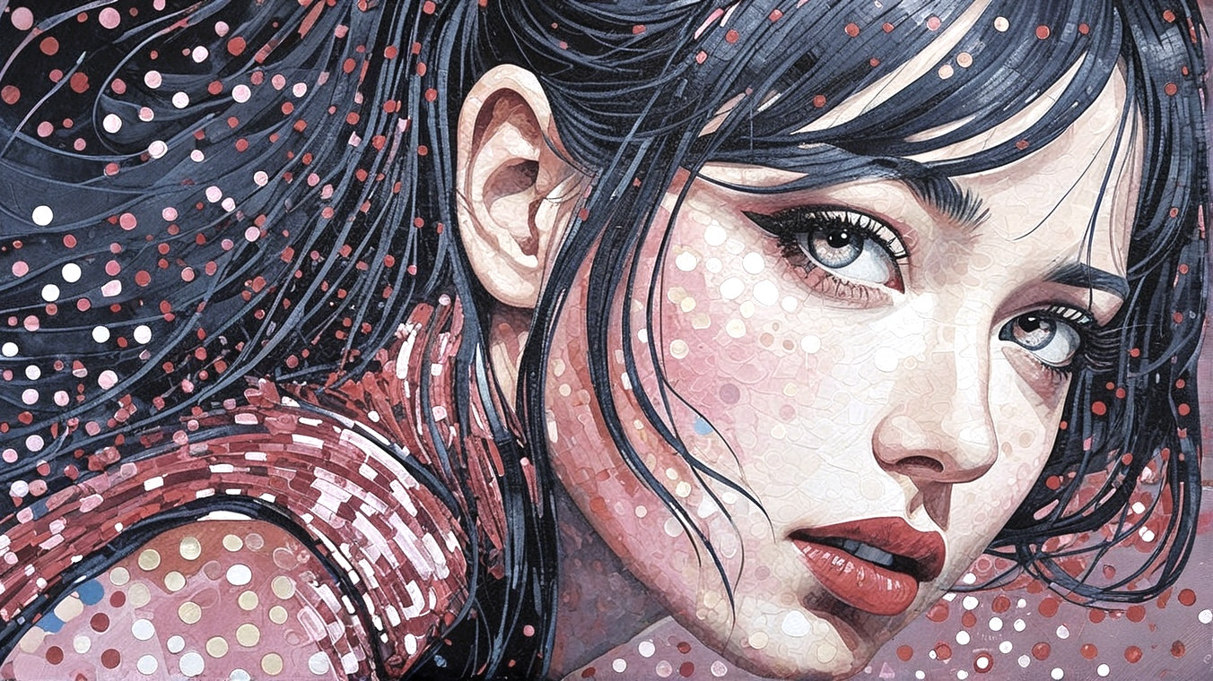 Close-Up Portrait of a Young Woman with Intense Gaze