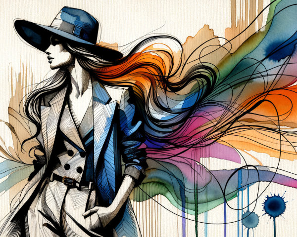 Generative Art Illustration of a Powerful Woman